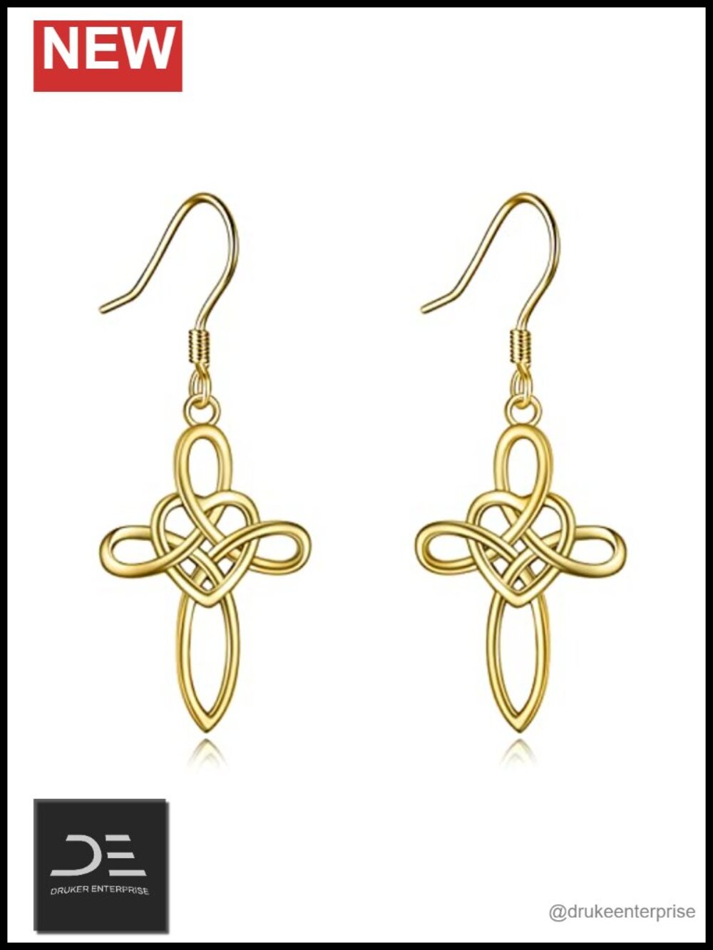 Sterling Silver Celtic Knot Leverback Dangle Earrings Women